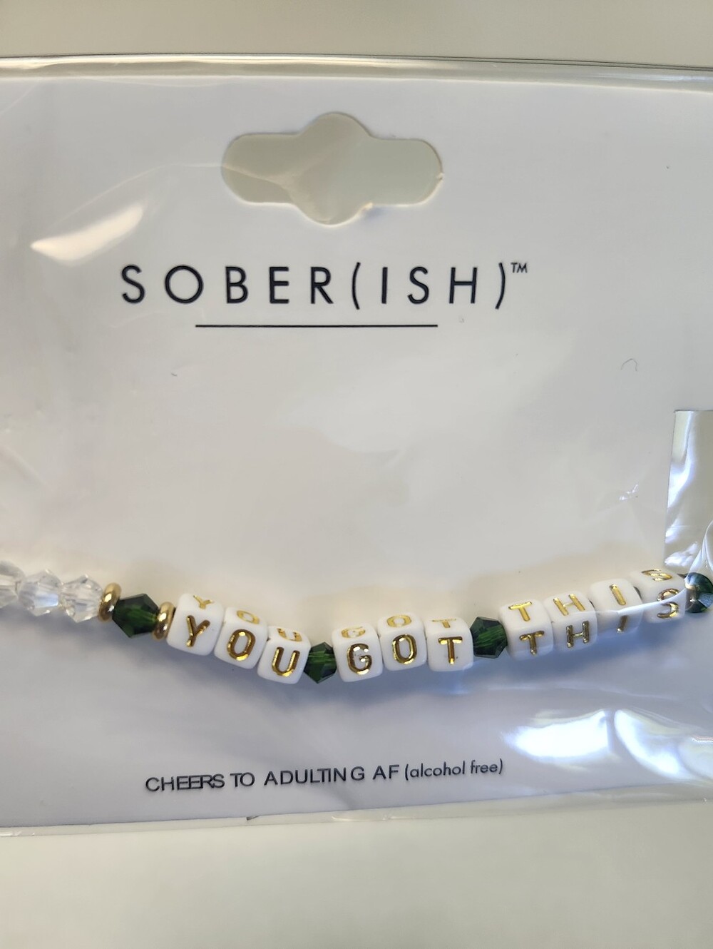 YOU GOT THIS Green Beaded Bracelet NWT